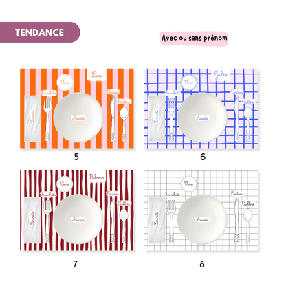 Set de table enfant personnalisé recto verso A3 | Sous main | Apprendre à mettre la table - autonomie enfant - premier apprentissage