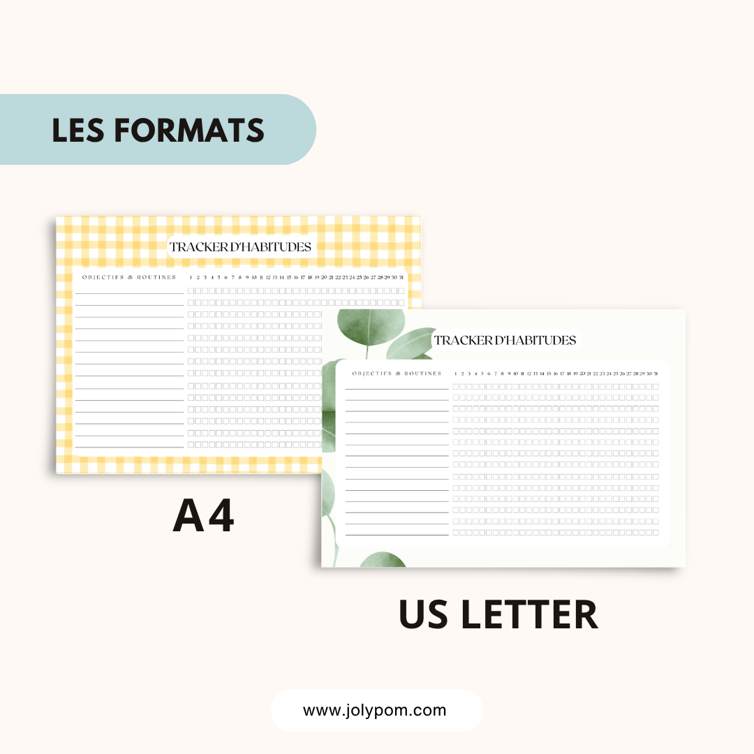 Pack 5 Trackers d’Habitudes - tons naturels | PDF Printable