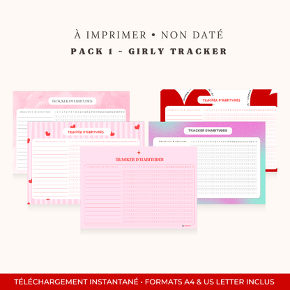 Tracker d’habitudes printable | Pack PDF imprimable | 15 designs