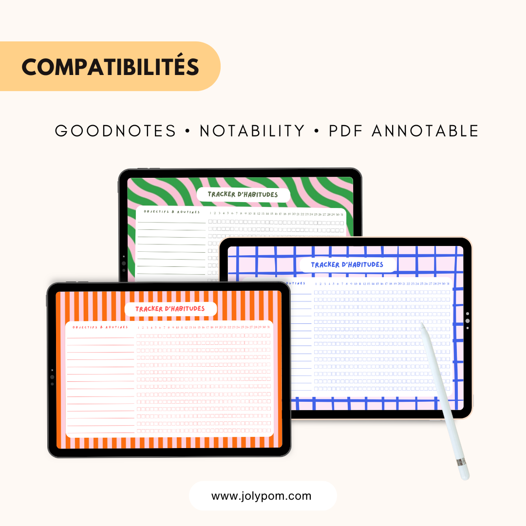 Pack 5 Trackers d’Habitudes Dopamine PDF Imprimable