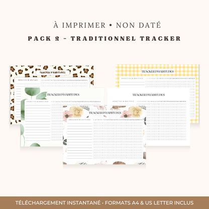 Tracker d’habitudes printable | Pack PDF imprimable | 15 designs