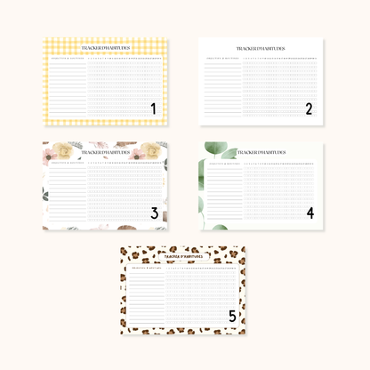 Pack 5 Trackers d’Habitudes - tons naturels | PDF Printable