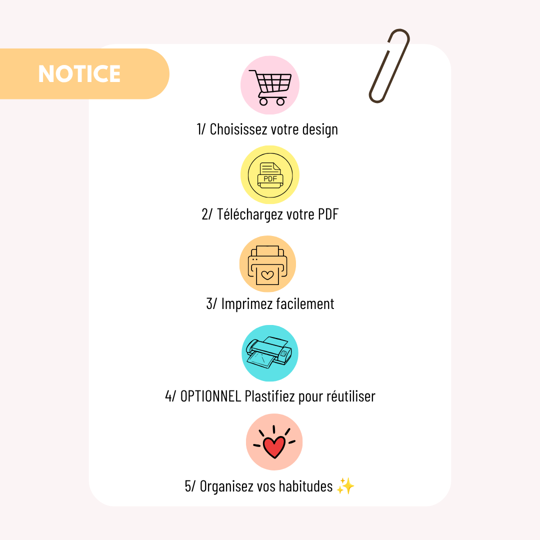 Tracker d’habitudes printable | Pack PDF imprimable | 15 designs