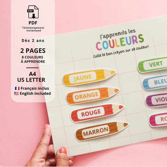 Les couleurs FR & US | PDF éducatif à imprimer