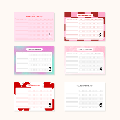 Tracker d’habitudes printable | Pack PDF imprimable | 15 designs