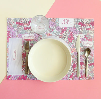 Set de table enfant personnalisé recto verso A3 | Sous main | Apprendre à mettre la table - autonomie enfant - premier apprentissage