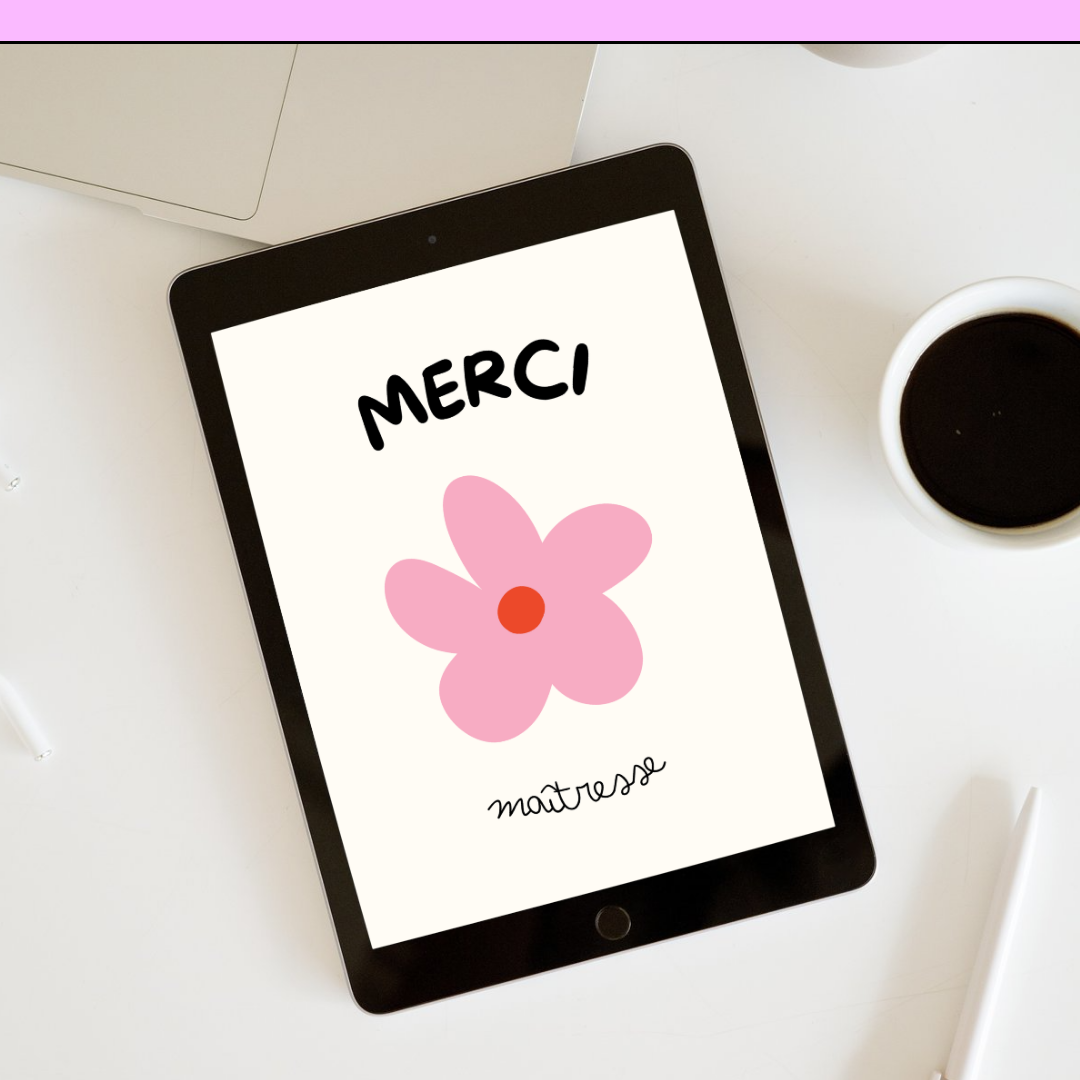 Lot de 6 Cartes de Remerciement à Imprimer - Maîtresse, Maître, ATSEM, Nounou (PDF)